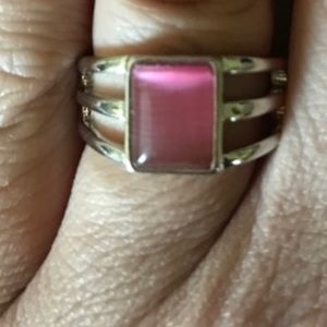 Lia Sophia pink and titanium size 7 ring